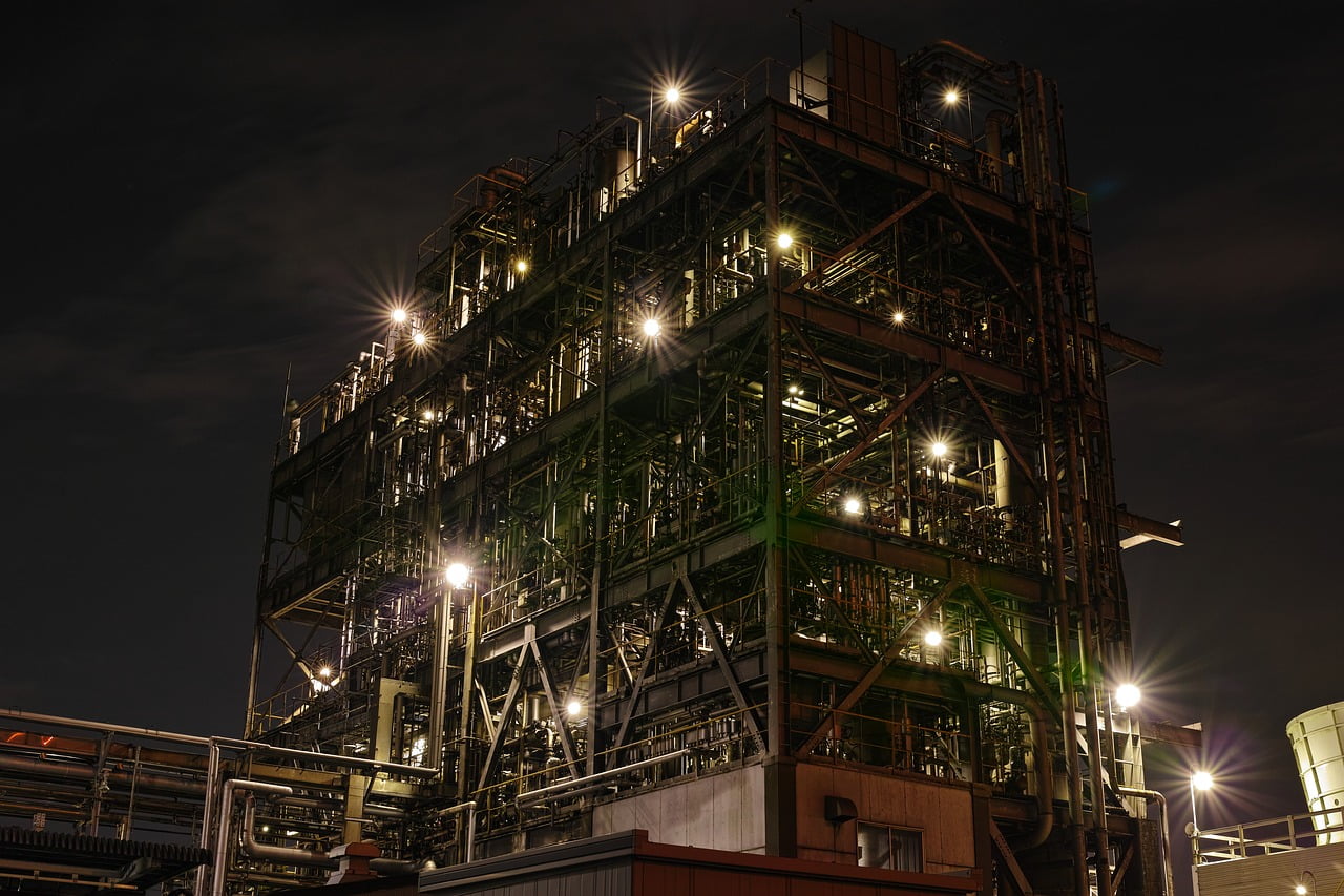 night view, factory, iron-1756228.jpg